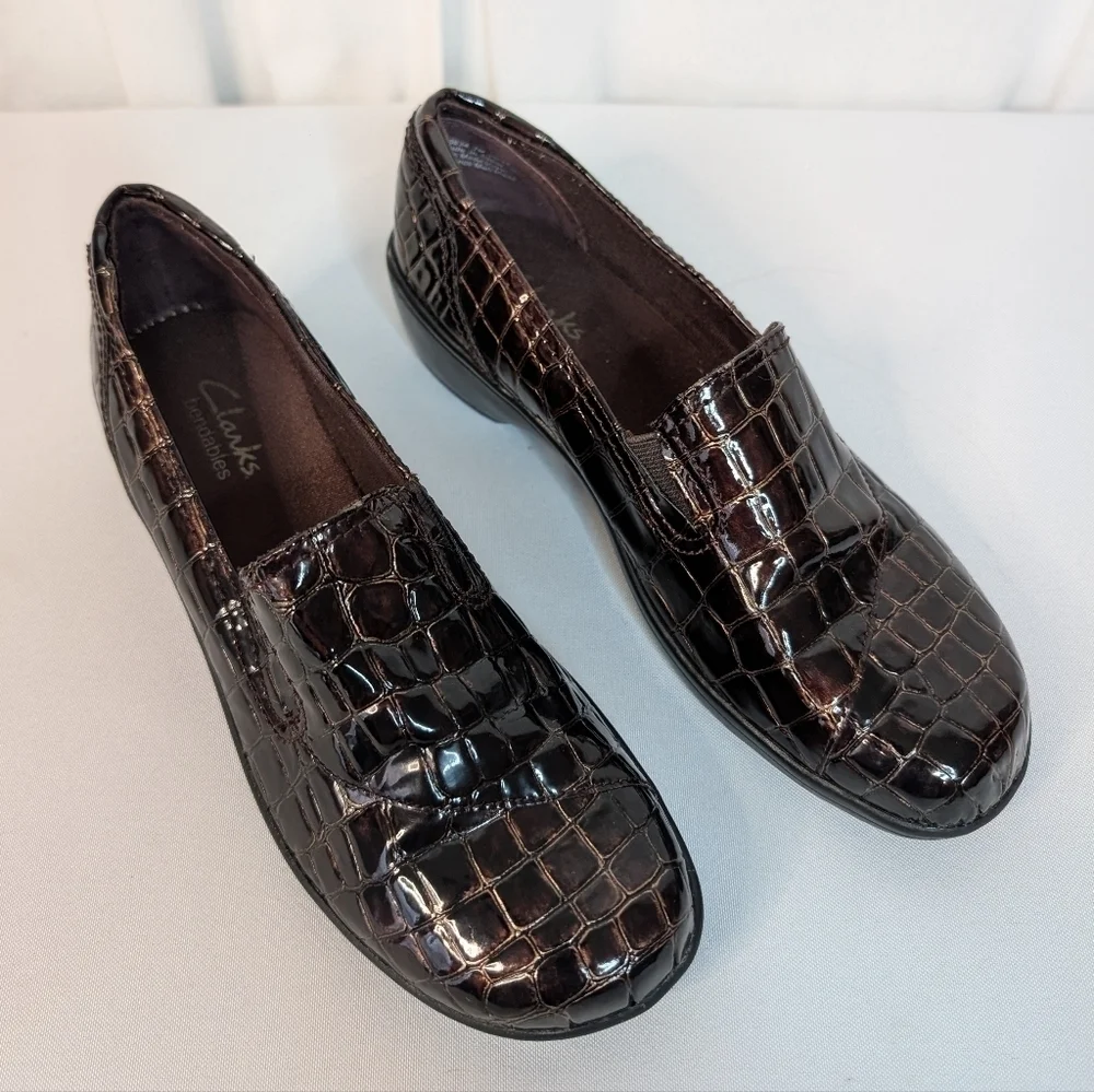 Clarks Bendables Croc Embossed Loafers